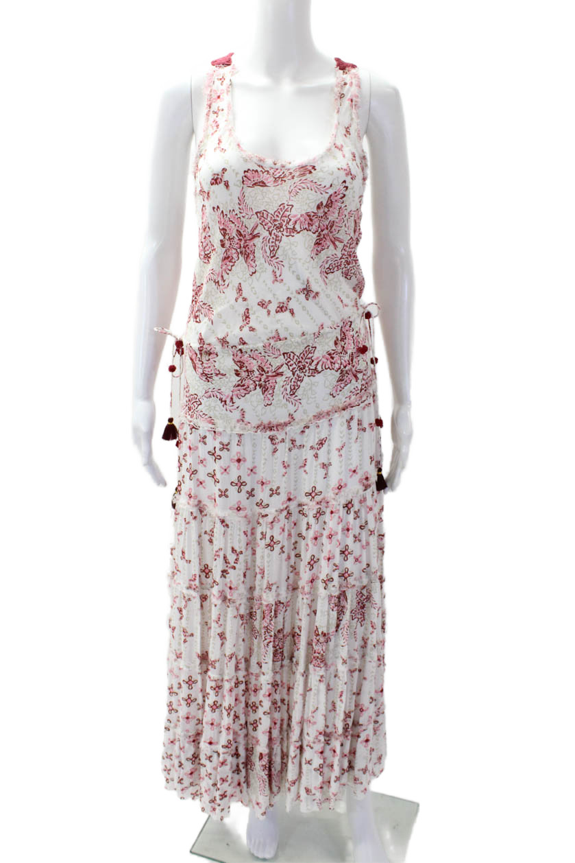 Poupette St. Barth Women’s Scoop Neck Crochet Maxi Dress Floral Size XS