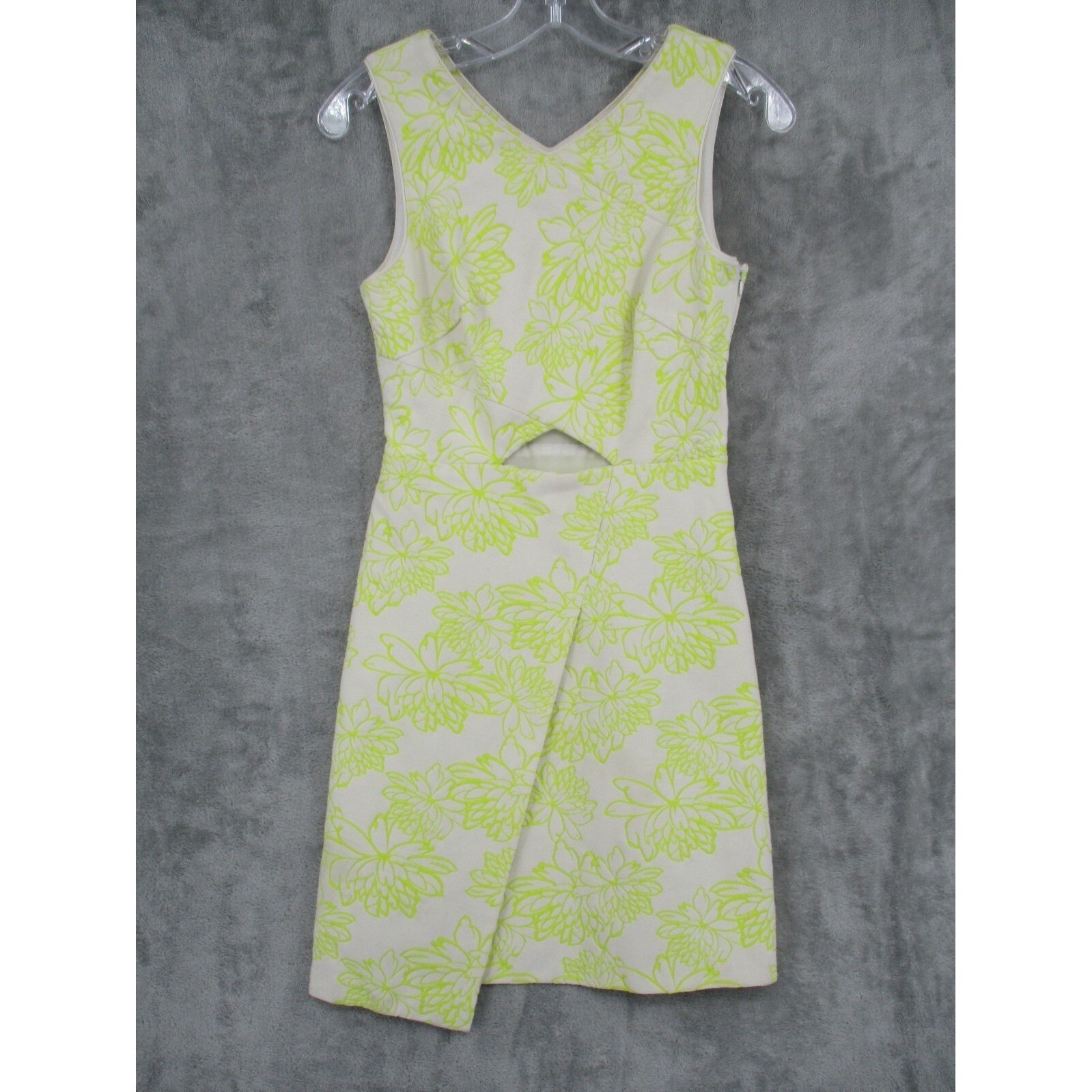 Shoshanna Dress 2 Mini Sheath Cutout Floral A Line Event Cottage Zip Yellow Boho