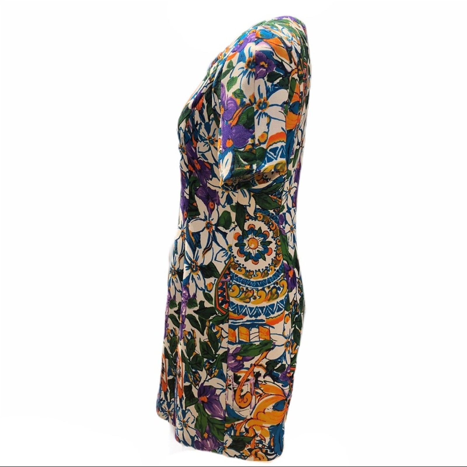 I. Madeline multi color floral lined sheath dress medium