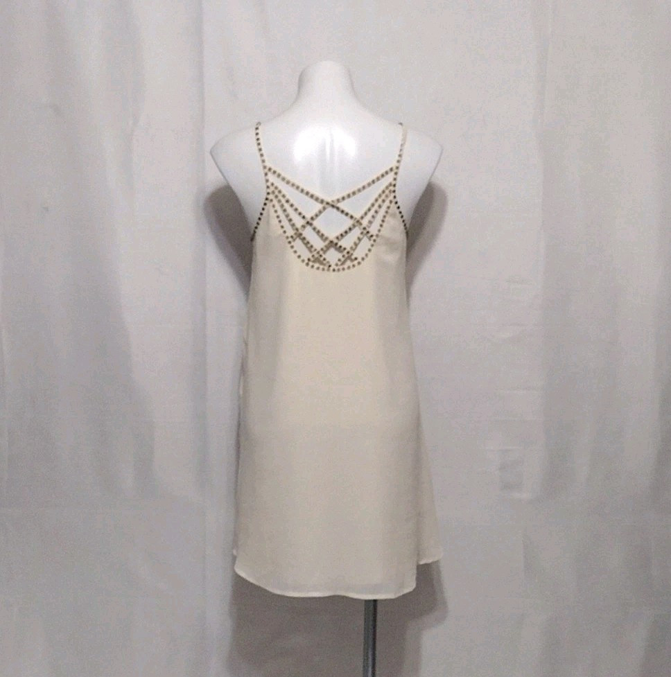 Forever 21 Beaded Strappy Back Chiffon A-Line Slip Dress Medium Flowy Boho Chic