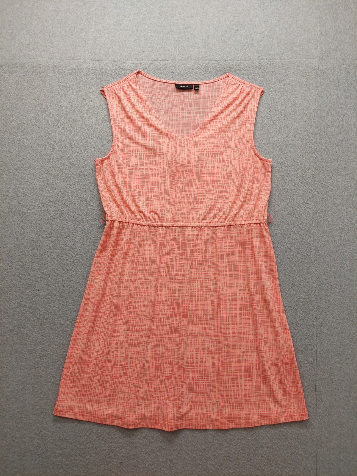 Apt 9 Women Swing Dress PL Orange Sleeveless V Neck A Line Stretch Midi Casual