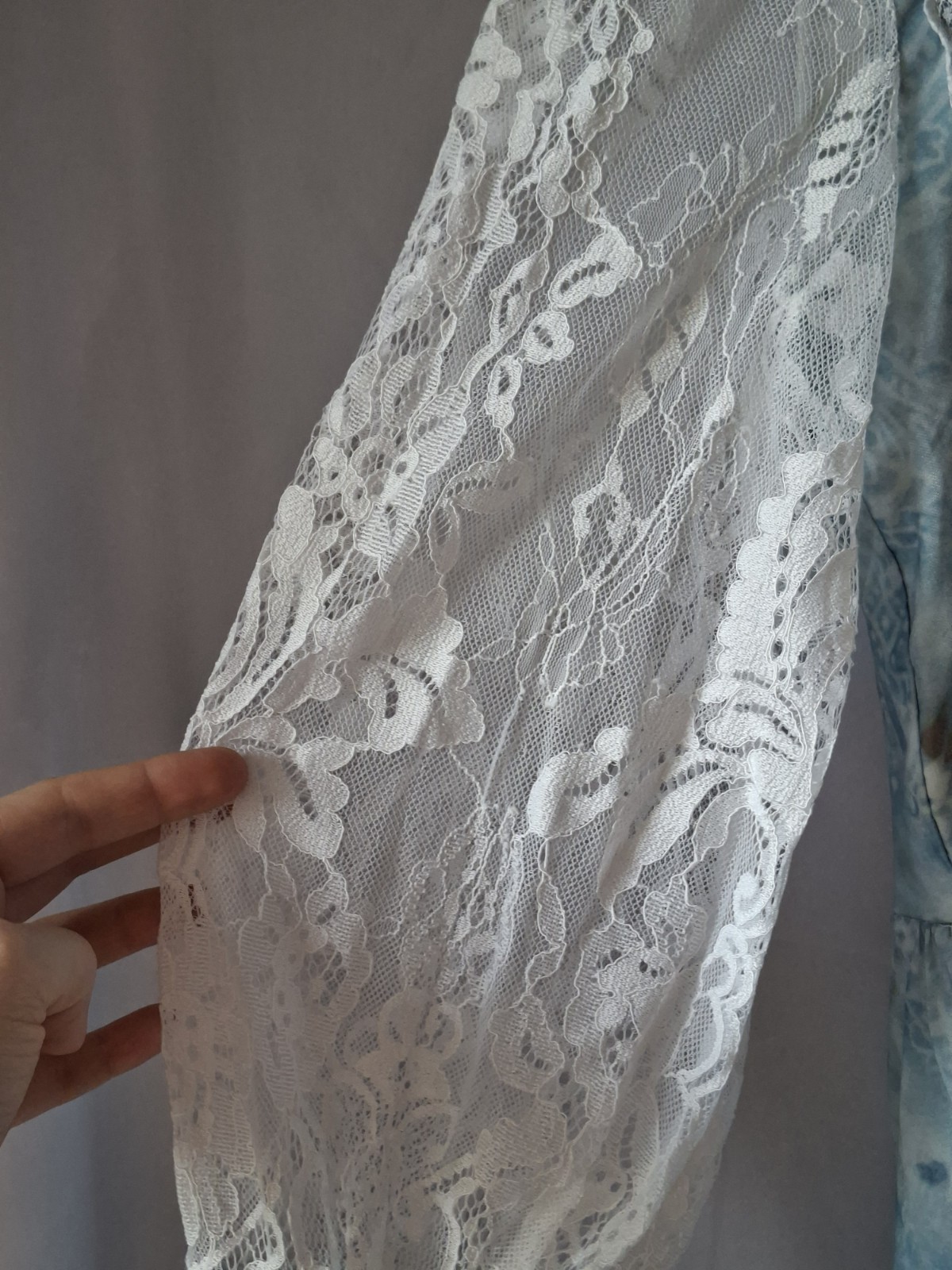 Vintage Style 70s Boho Prairie Maxi Dress Lace Floral Paisley Hippie NO TAGS M