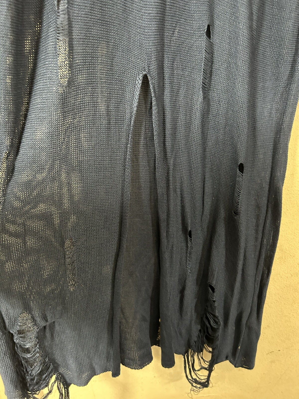 Wind And Willow Distress Mock Neck Maxi Dress, 2X, Long Sleeve V-Neck, NWT, Goth