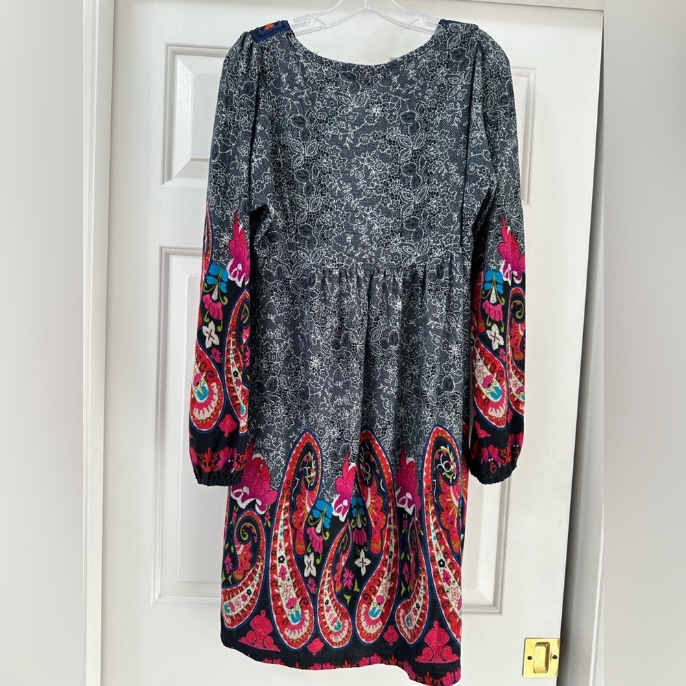 White Mark Tunic shift dress Size L Embroidered Soft Fabric Multi Colored Boho