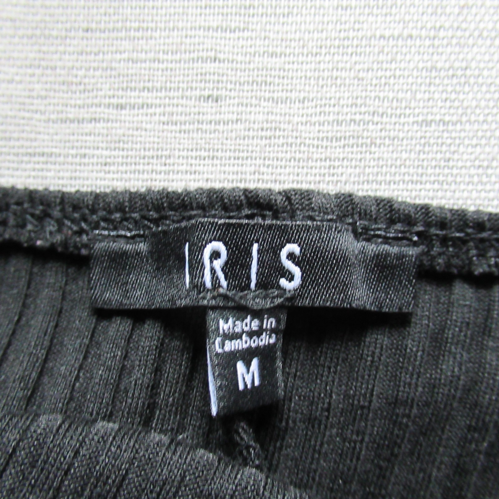 Iris Dress Womens Medium Black Spaghetti Strap Bodycon Ribbed Button Sexy Party