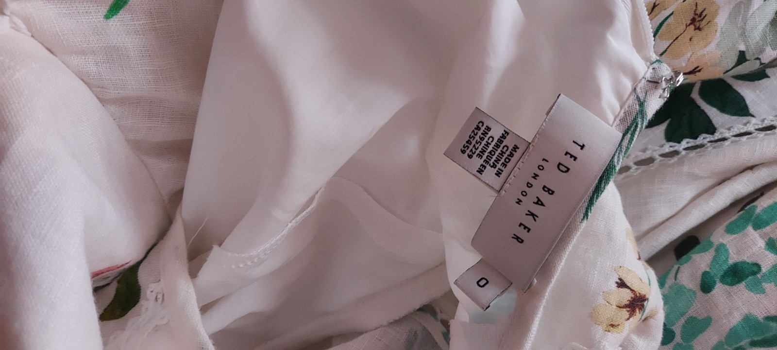 Ted Baker Dress SIZE 0 UK 6 Wedding Guest Linen Midi Party