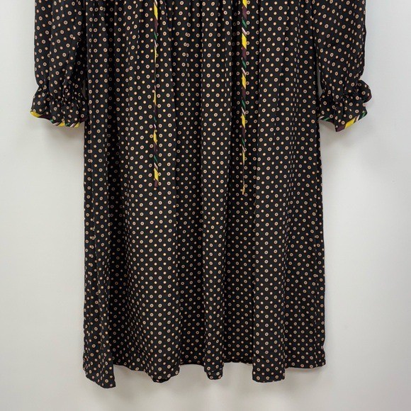 Opening Ceremony 100% Silk Medallion Relaxed Fit Shift Midi Dress Black 2
