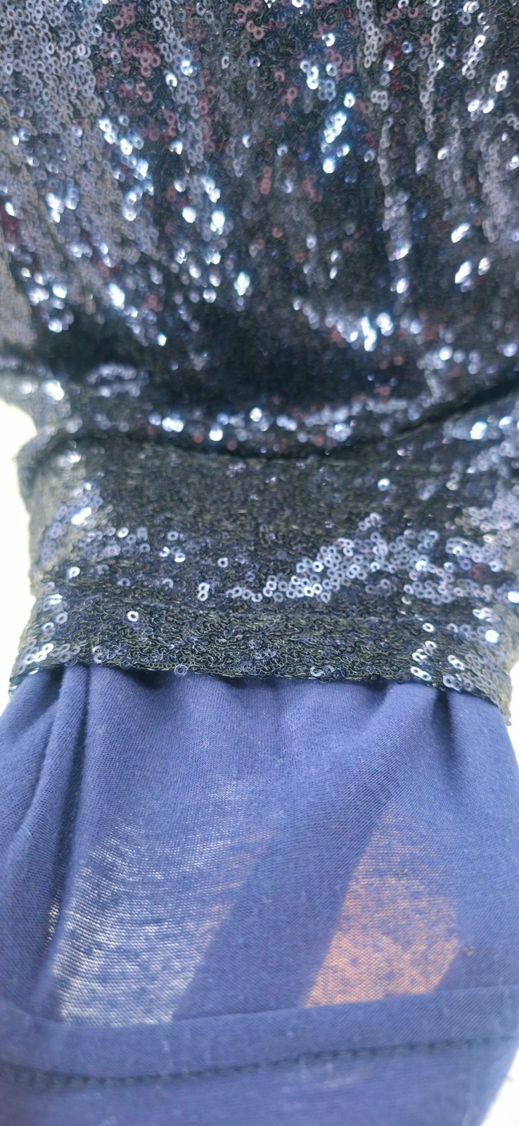 Lulu’s L Sequin Cocktail Dress Dramatic Scoop Back 3/4 sleeves Sheath Mini