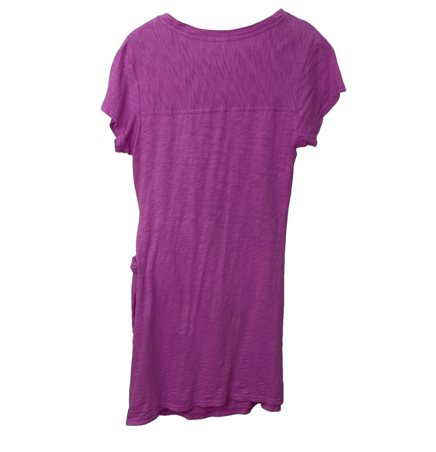 GAP Side Tie T-Shirt Dress Womens Medium Purple Casual Slub Knit Minimalist