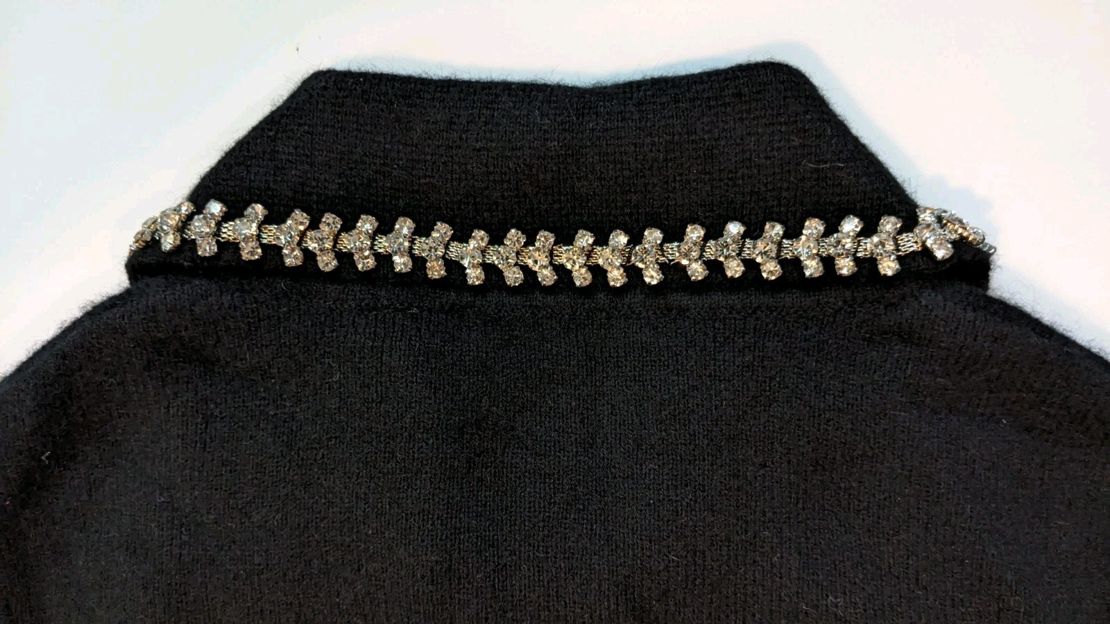 Elie Tahari Black Cashmere Crystal Collar Pleated Long Sleeve Dress XS $595 NWT