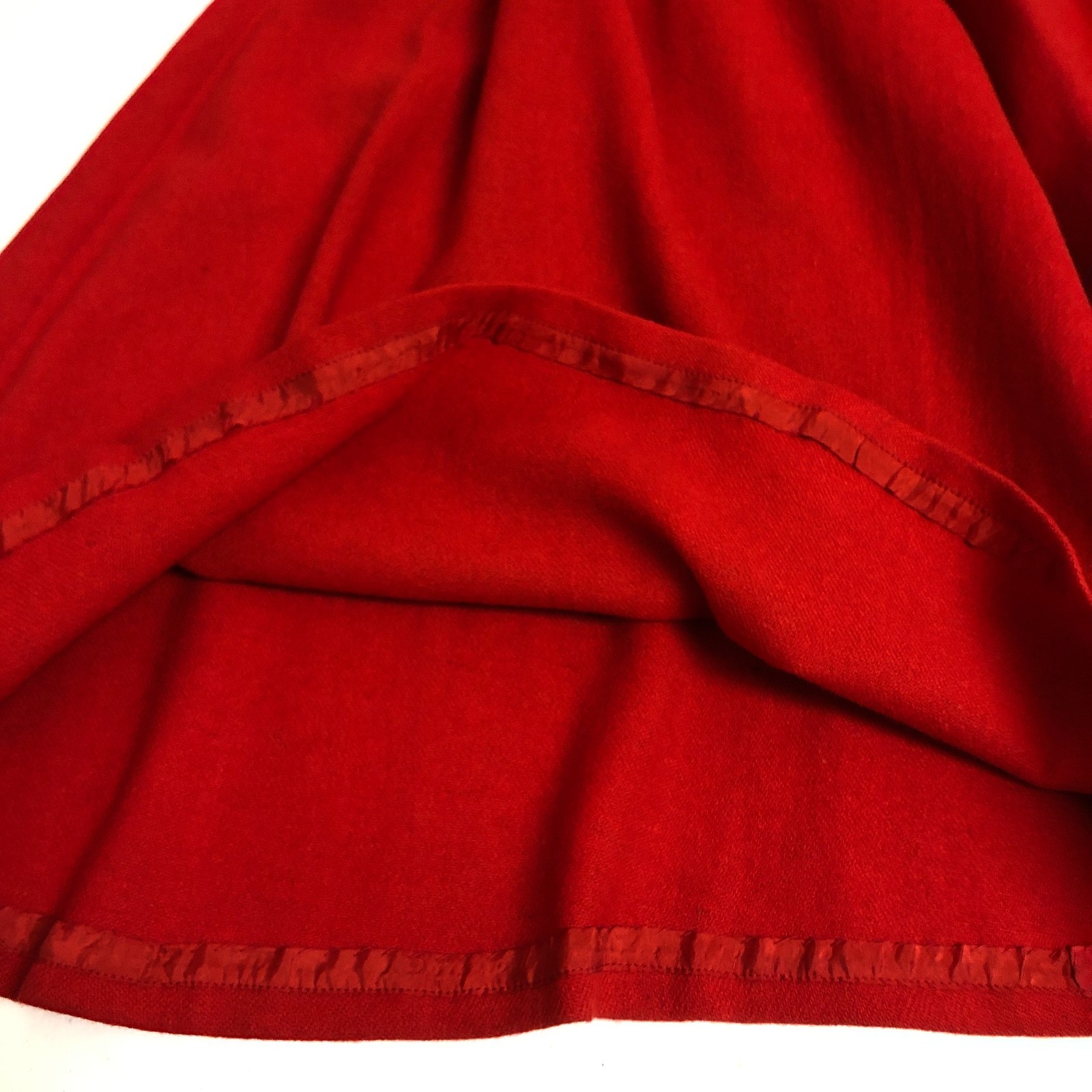 authentic 1930’s Fit & Flare Wool Dress Sz S Covered Buttons 3/4 Sleeve
