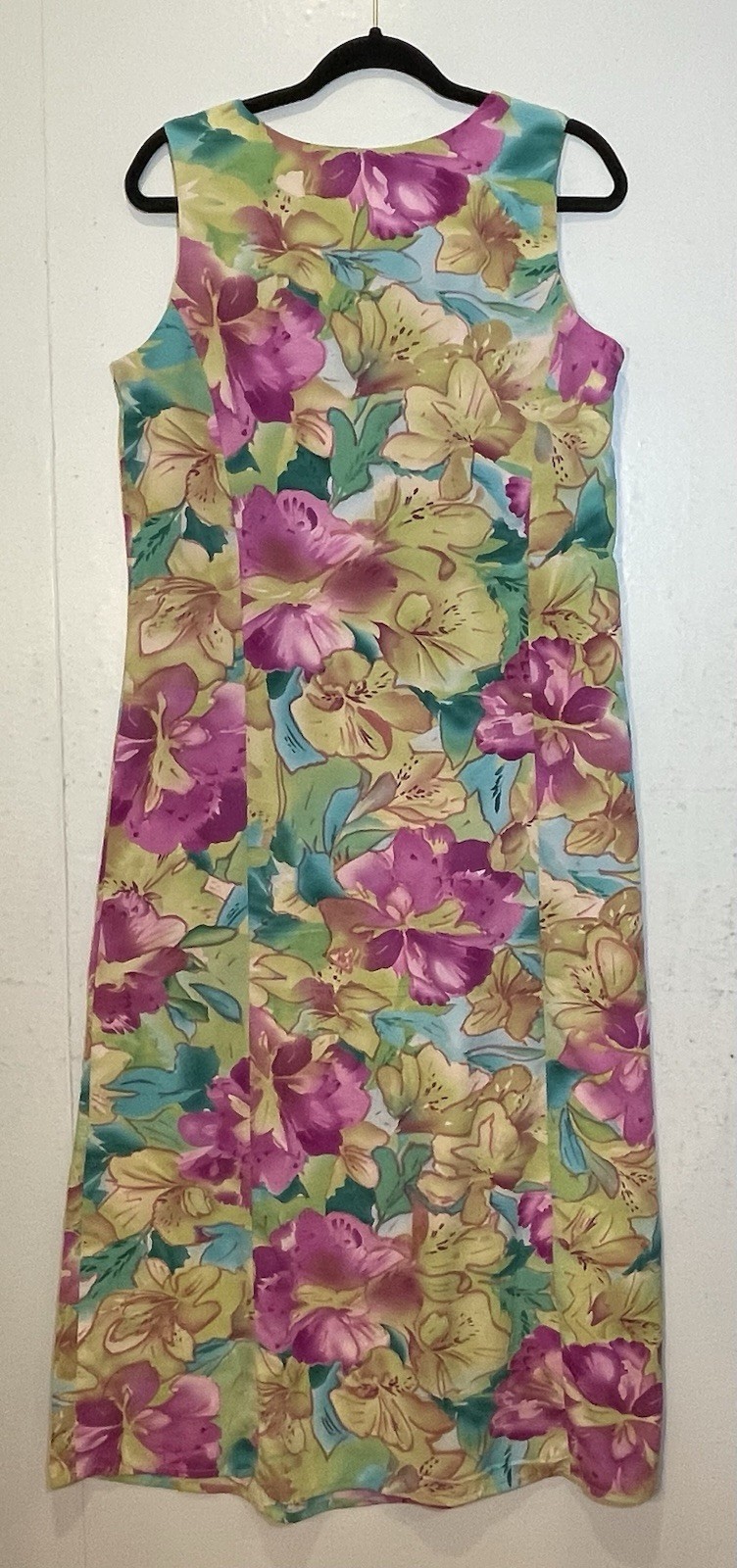 Premier International Watercolor Floral Maxi Dress Size M Hawaiian Tropical