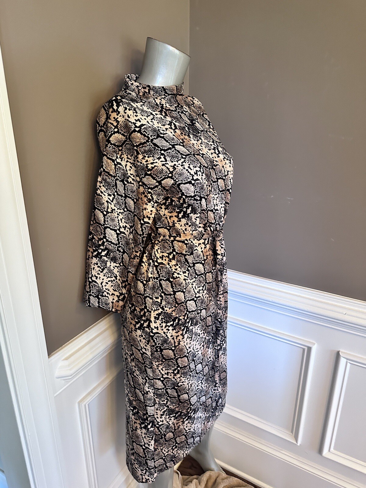 NWT ZARA BASIC Snake Animal Print Midi Sz S