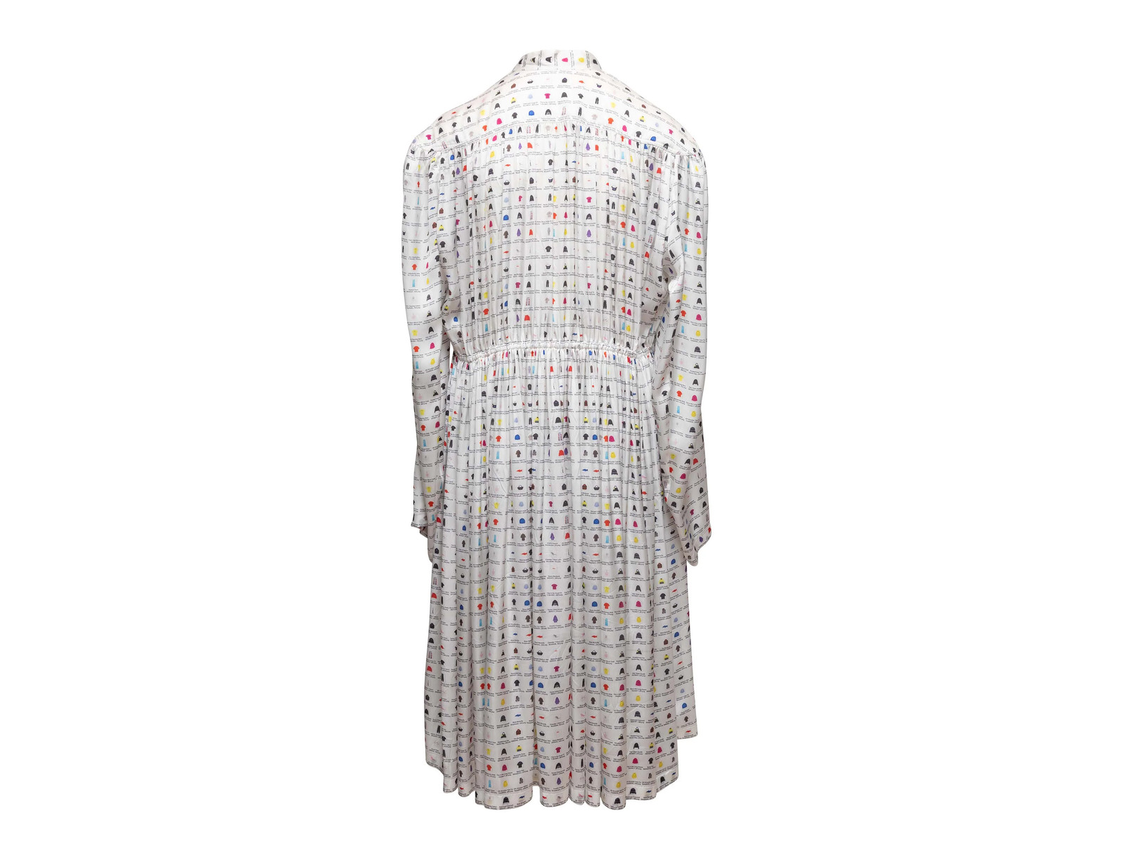 White & Multicolor Balenciaga Spring/Summer 2022 Allover Print Dress Size US L