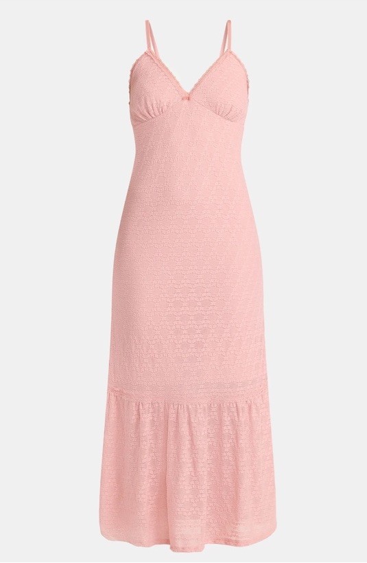 No Boundaries Women’s Dusty Rose Lace Trim Spaghetti Strap Maxi Dress NWT 2XL 20