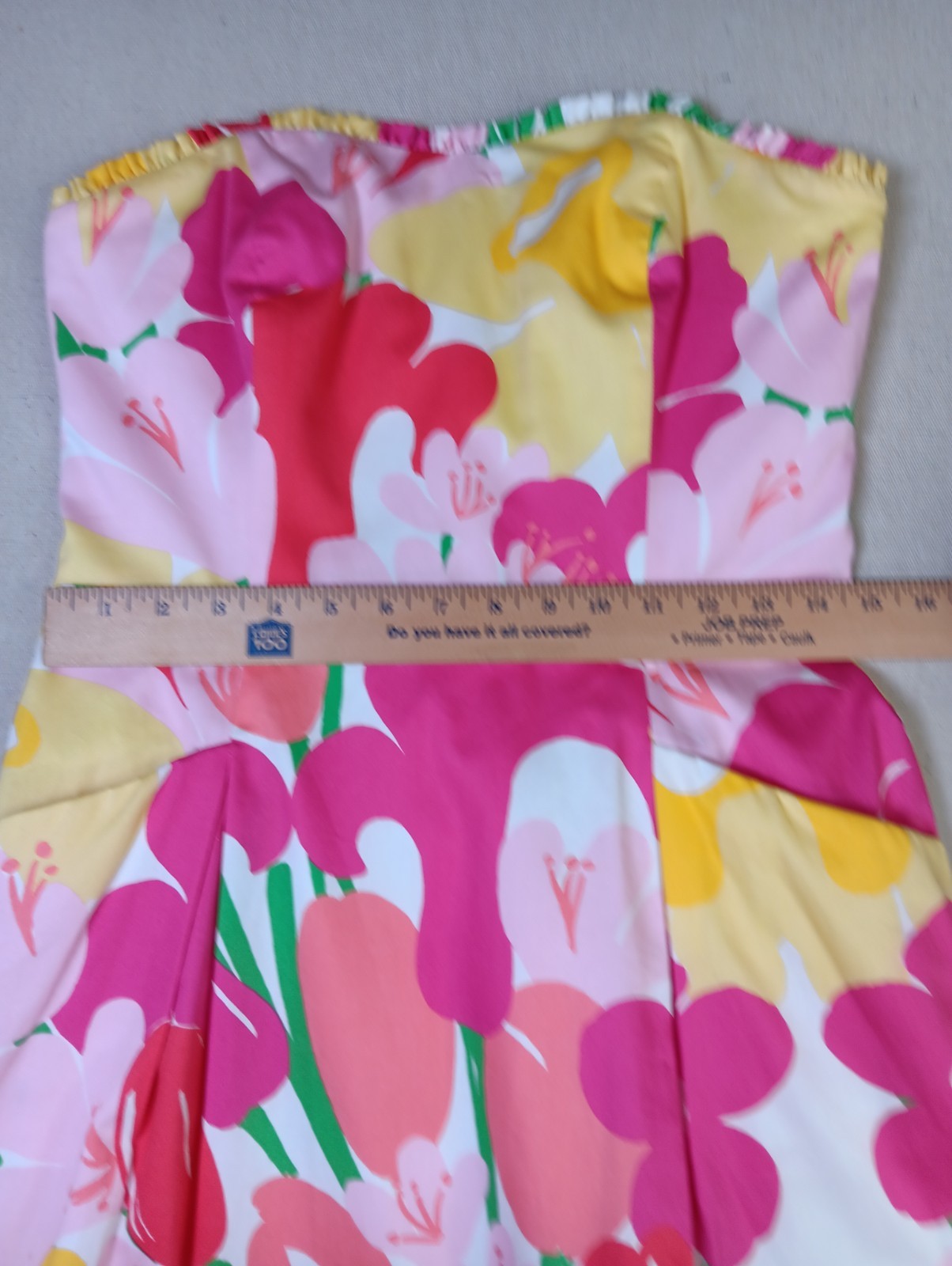 Lilly Pulitzer Lavish Lilly’s Strapless Dress Size 6 “Blossom” White Pink Yellow