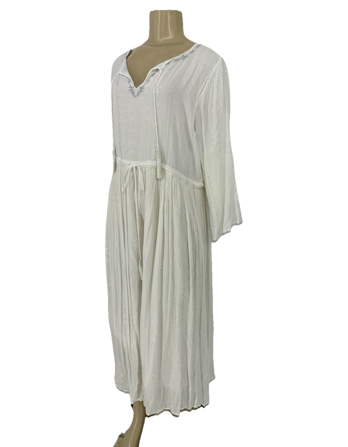 SOFT SURROUNDINGS Large Petite Women STARLIGHT MAXI DRESS White Silver 64-31
