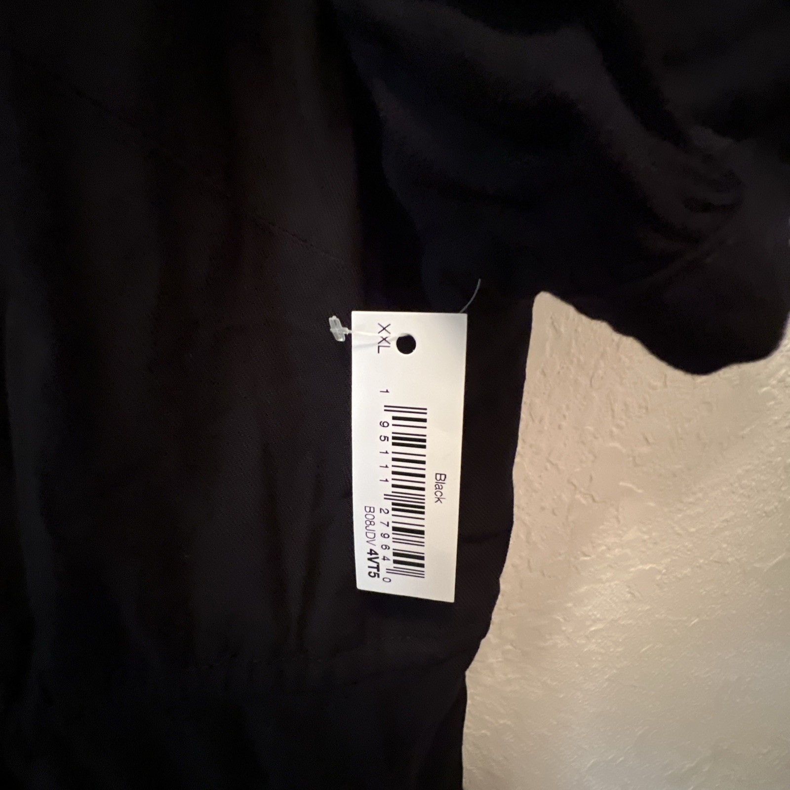 Amazon Essentials Women’s Button Up Drawstring Waist Black Dress Size XXL NWT