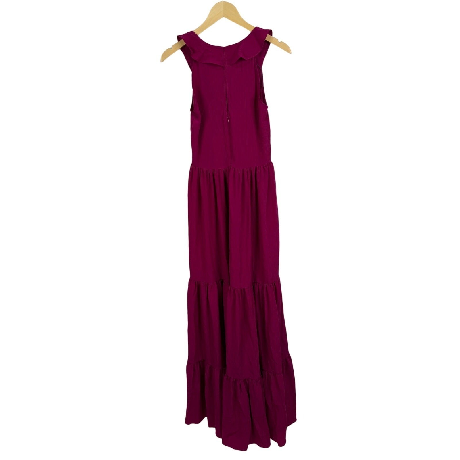 SALONI Suzi Berry Crinkle Crepe Lace Maxi Dress Size 6 NWT