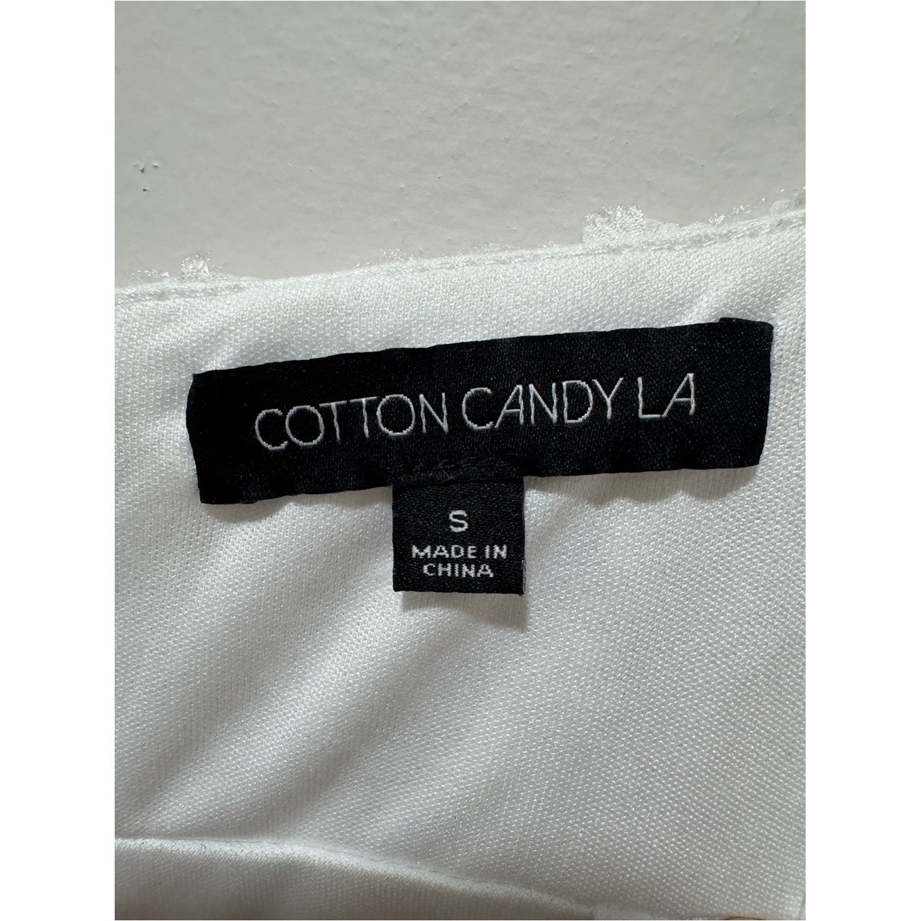 Cotton Candy LA White Ruched Mini Dress Spaghetti Strap Western Bodycon Size S