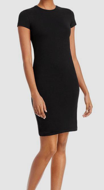 $175 ATM Anthony Thomas Melillo Women’s Black Crewneck T-Shirt Dress Size XL