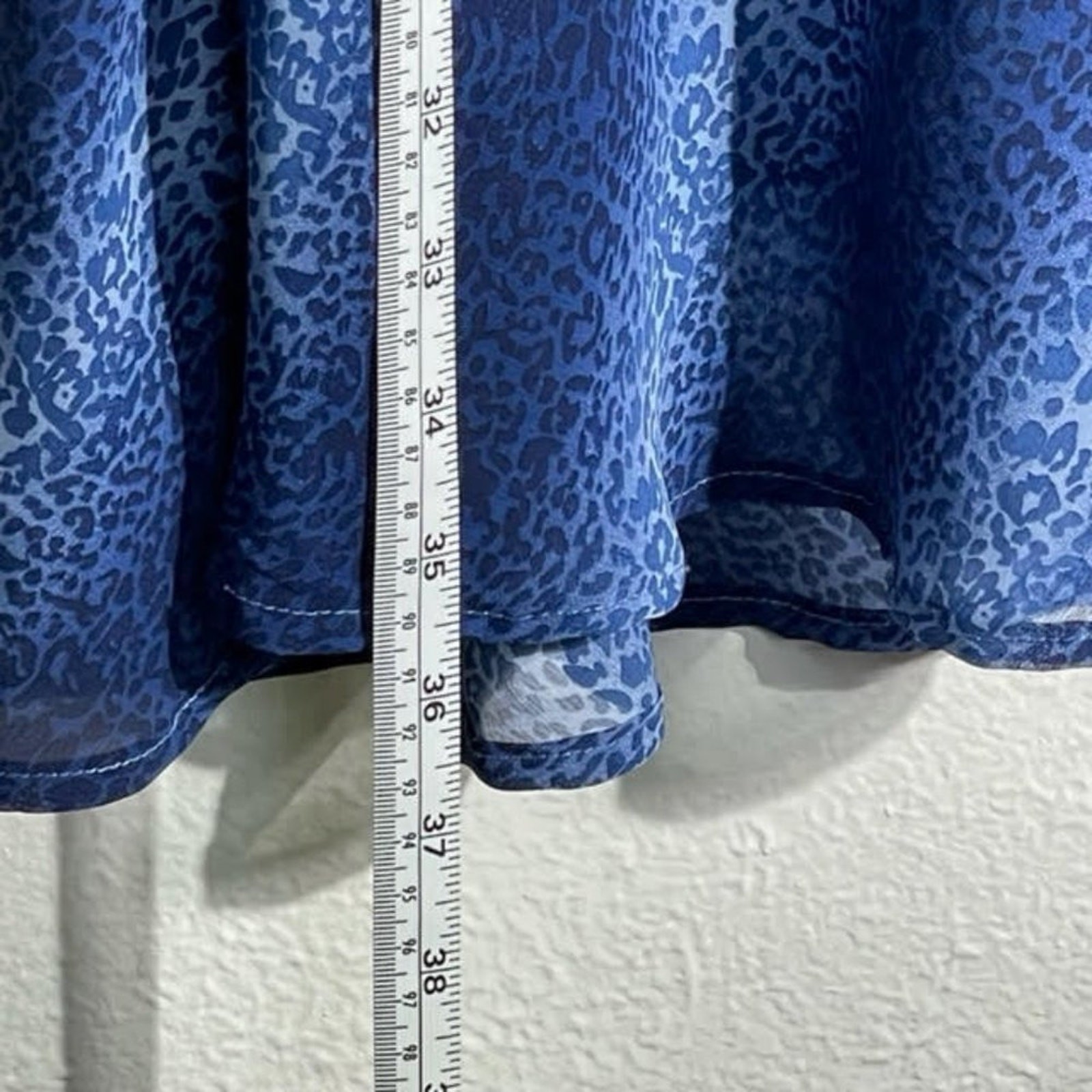 Wild Thyme Blue Ombre Leopard Sheath Dress with Shawl 16