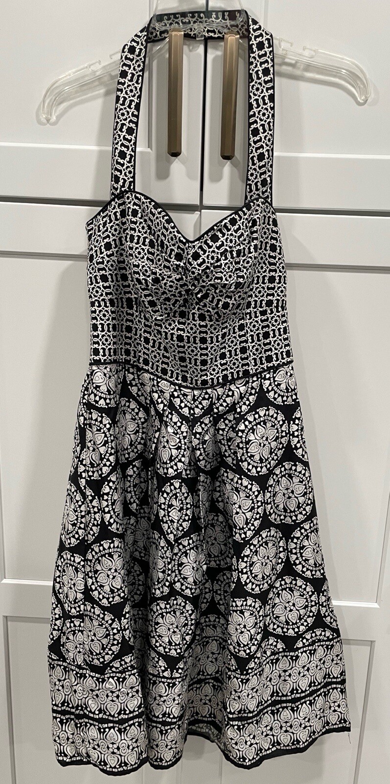 White House Black Market Halter Strapless Dress 100% Silk Lined 4 AK114
