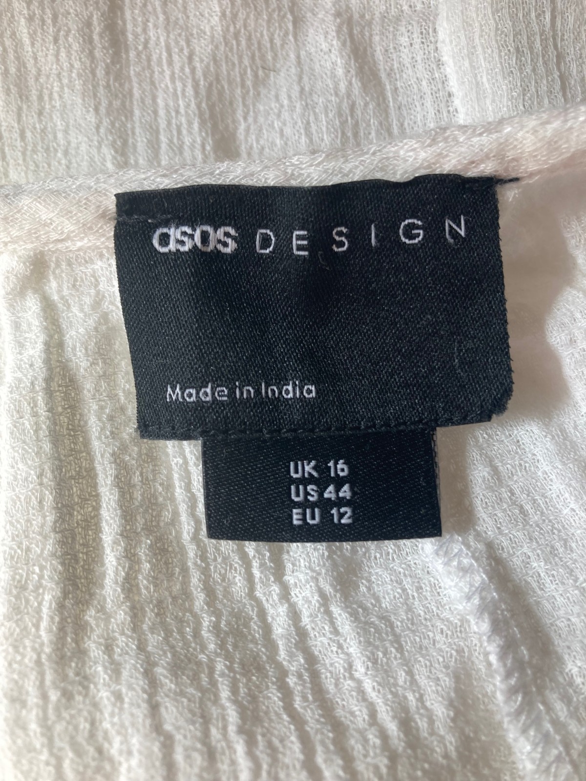 ASOS White L XL Goddess Maxi Dress White Cotton Straps Bra Top Low Tie Back