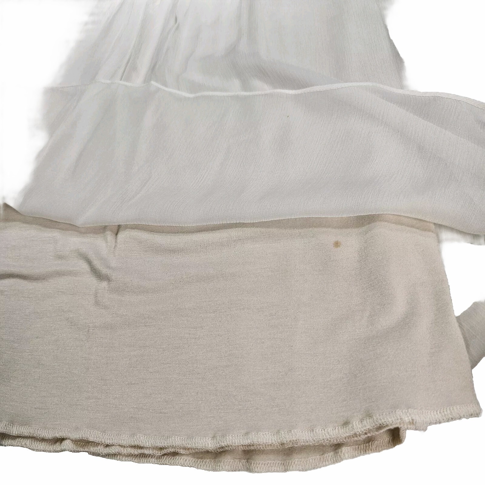 MARIA BIANCA NERO Empire Waist Crochet Accent Ivory Small P Sexy Elegant Dress