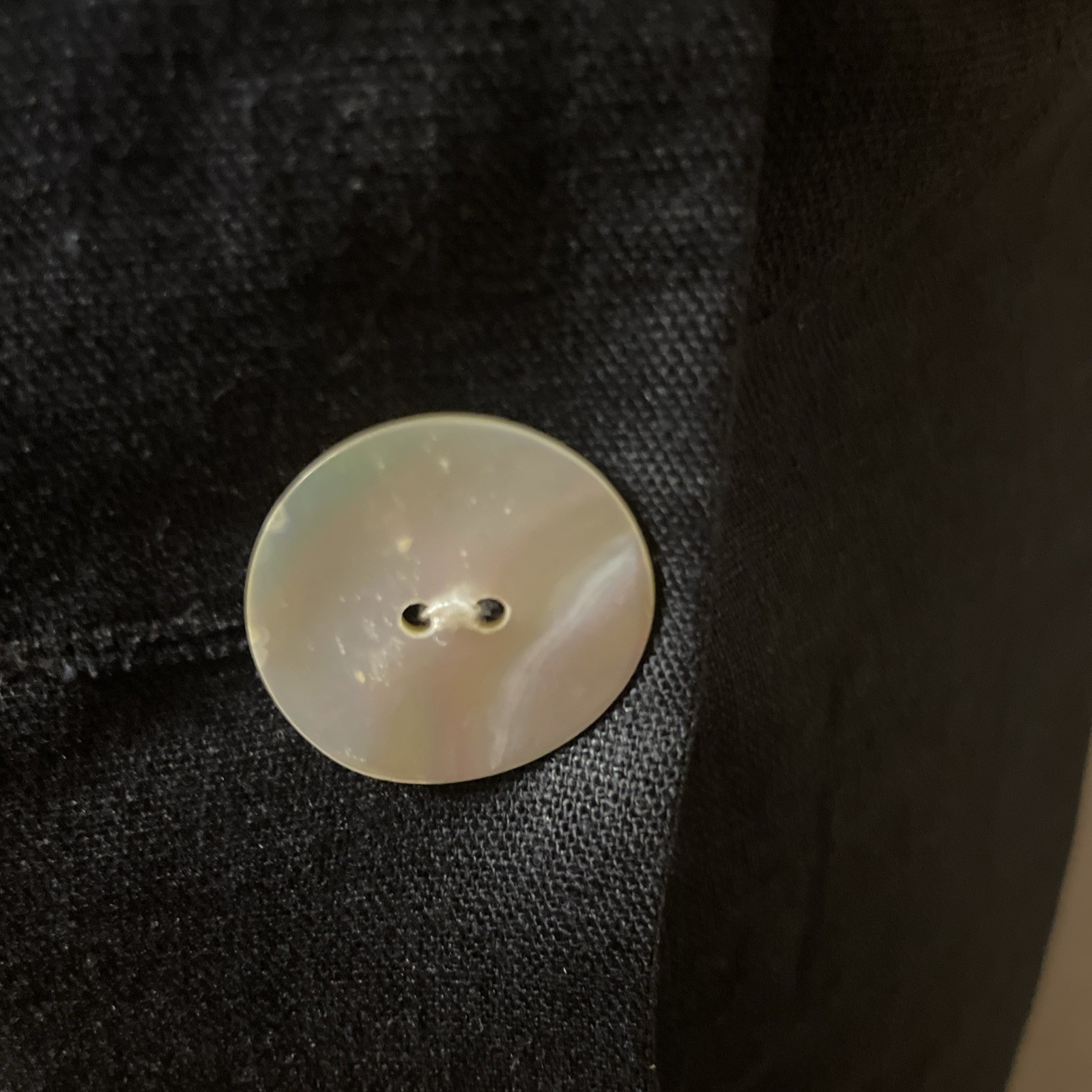 Coldwater Creek Linen Blend Maxi Mother of Pearl Button Front Dress Sz12 petite