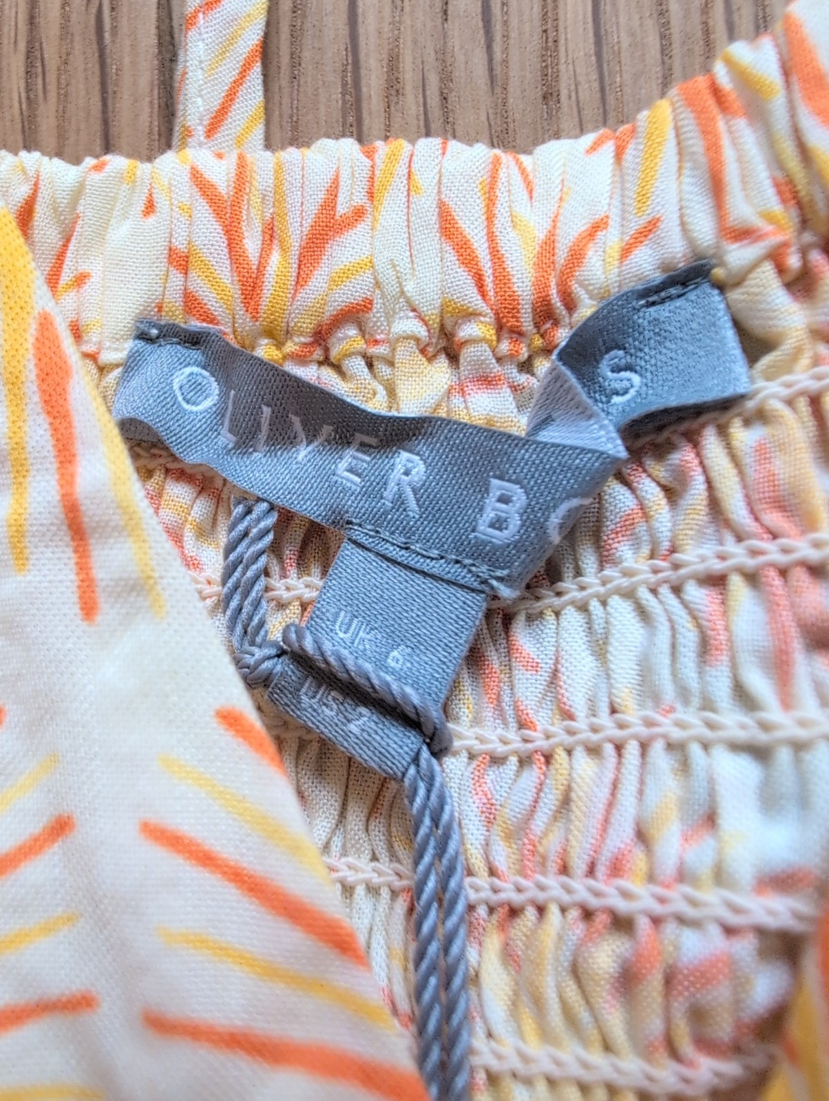 NWT Oliver Bonas Yellow Orange Pattern Button Sundress Size 6
