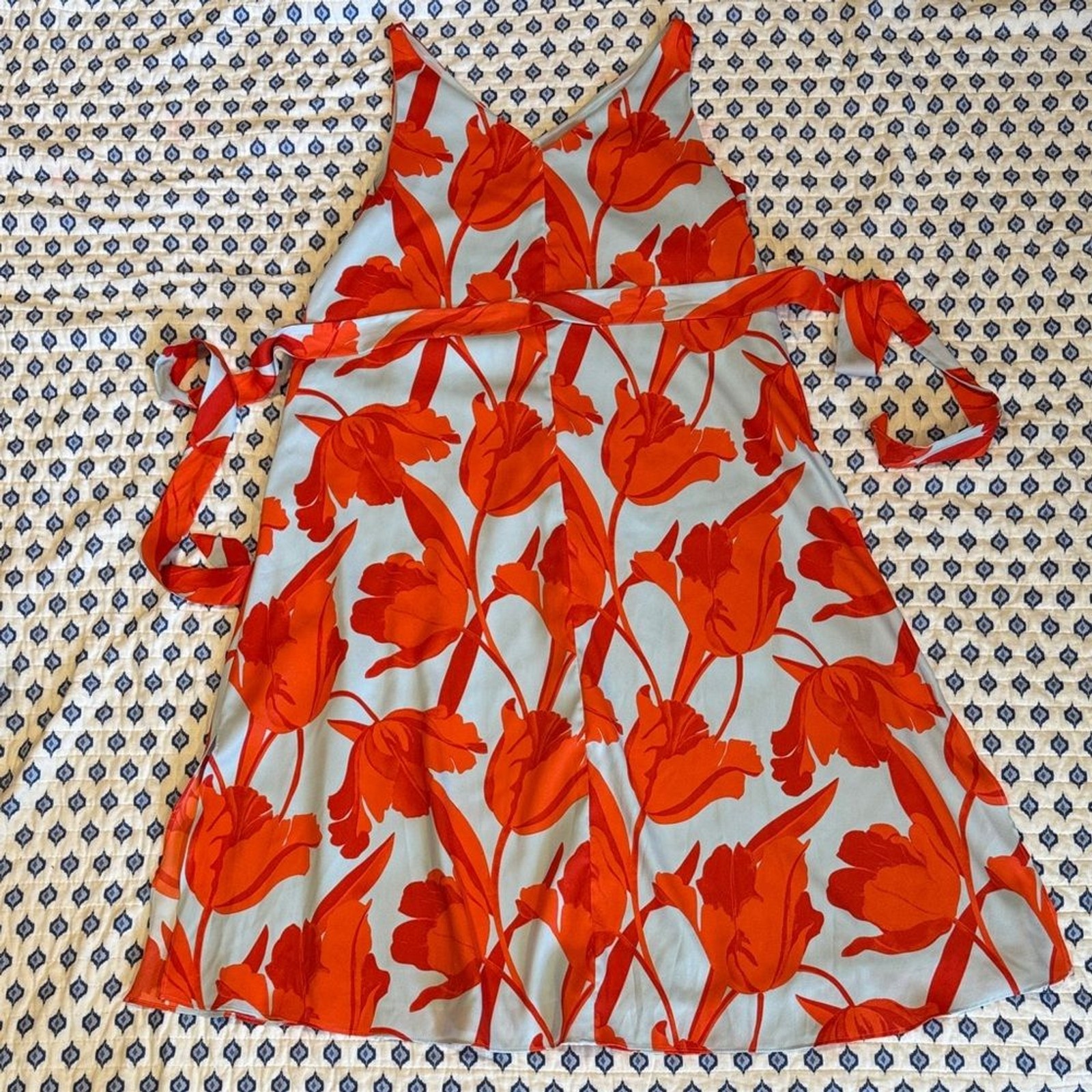 Floral Orange and grey Dress Ann Taylor Petite 6P