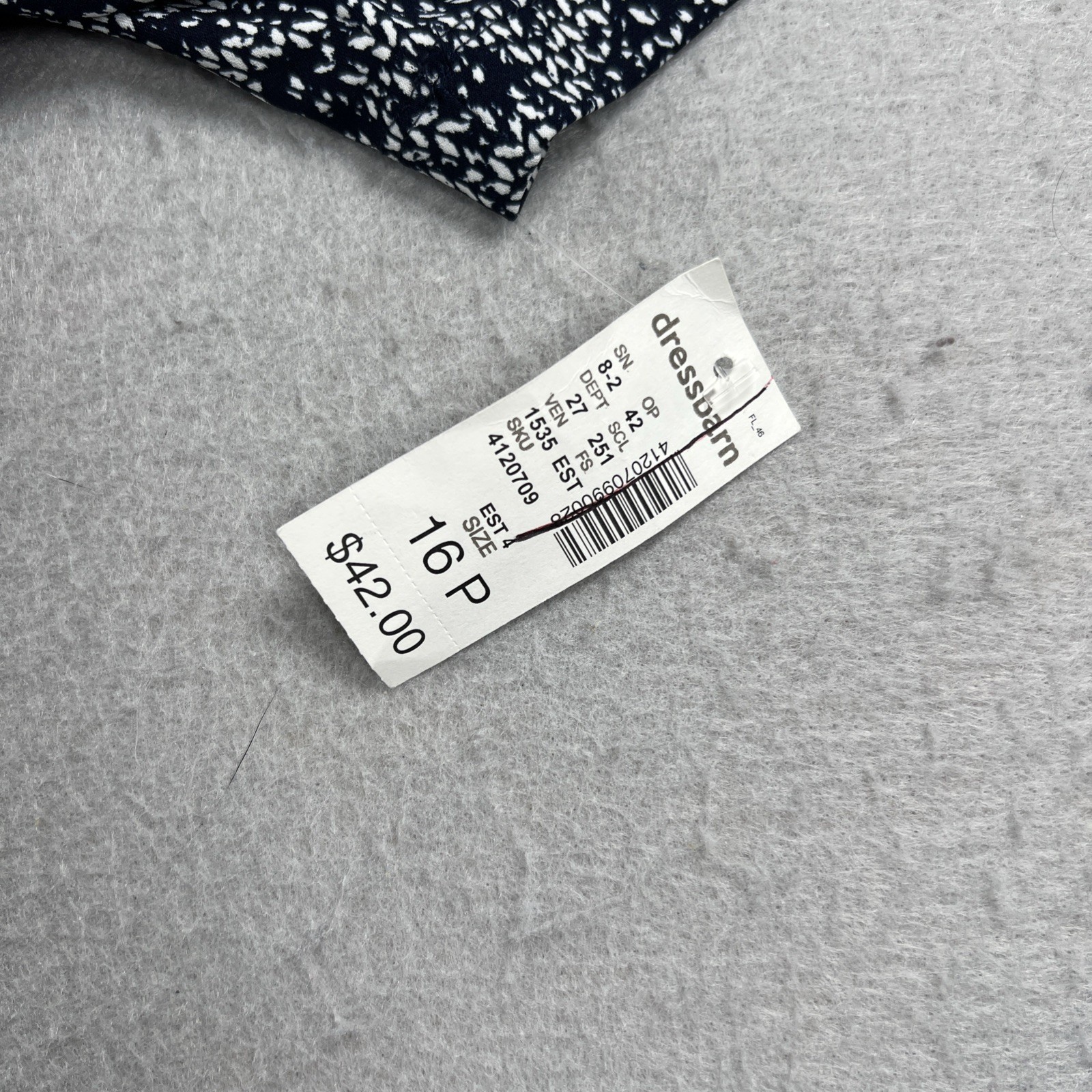 Dressbarn DB Established 1962 Dress 16P Navy White Stretch Knee Length NWT