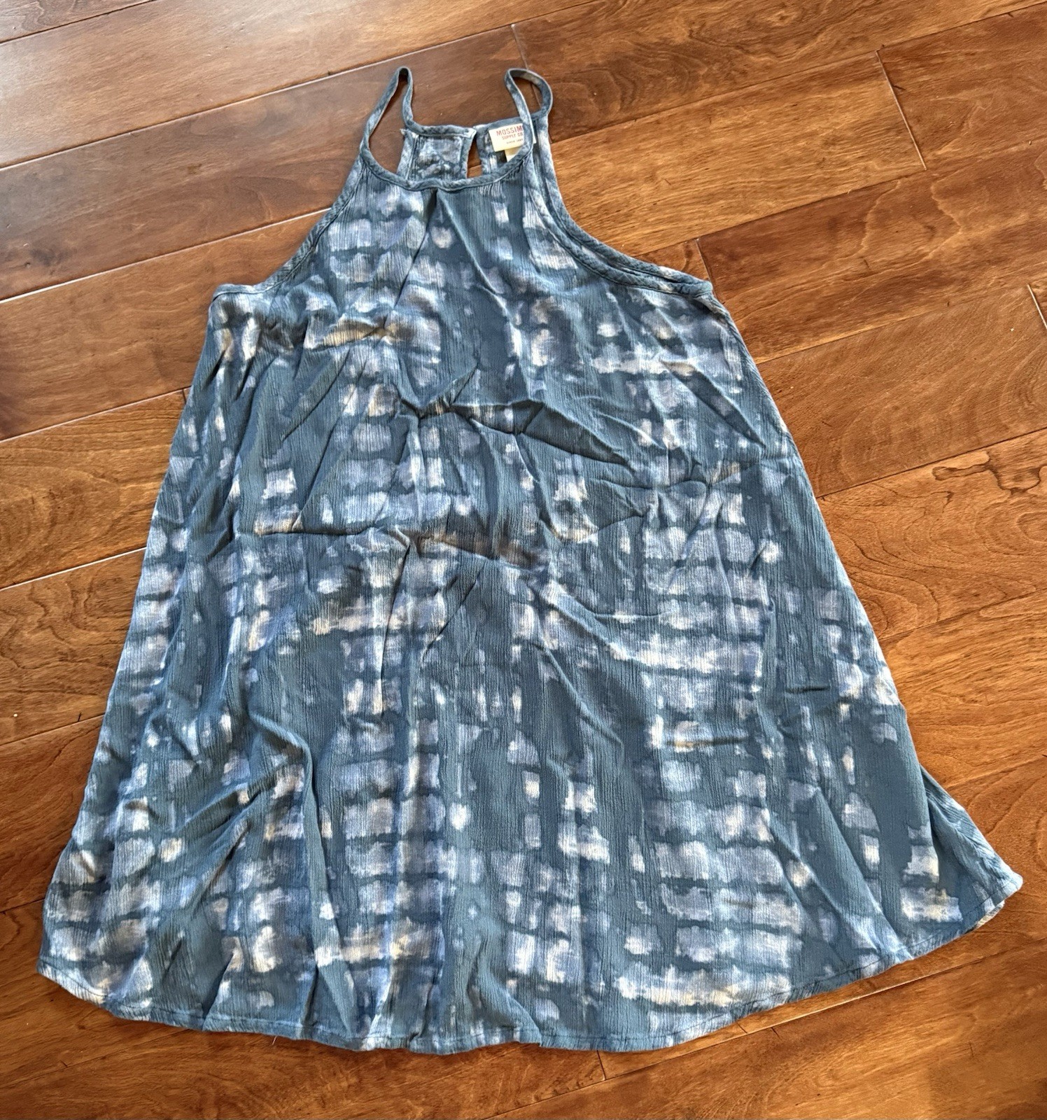 Mossimo Supply Co. M Blue Tie Dye Rayon Sleeveless Tunic Dress Sz Large