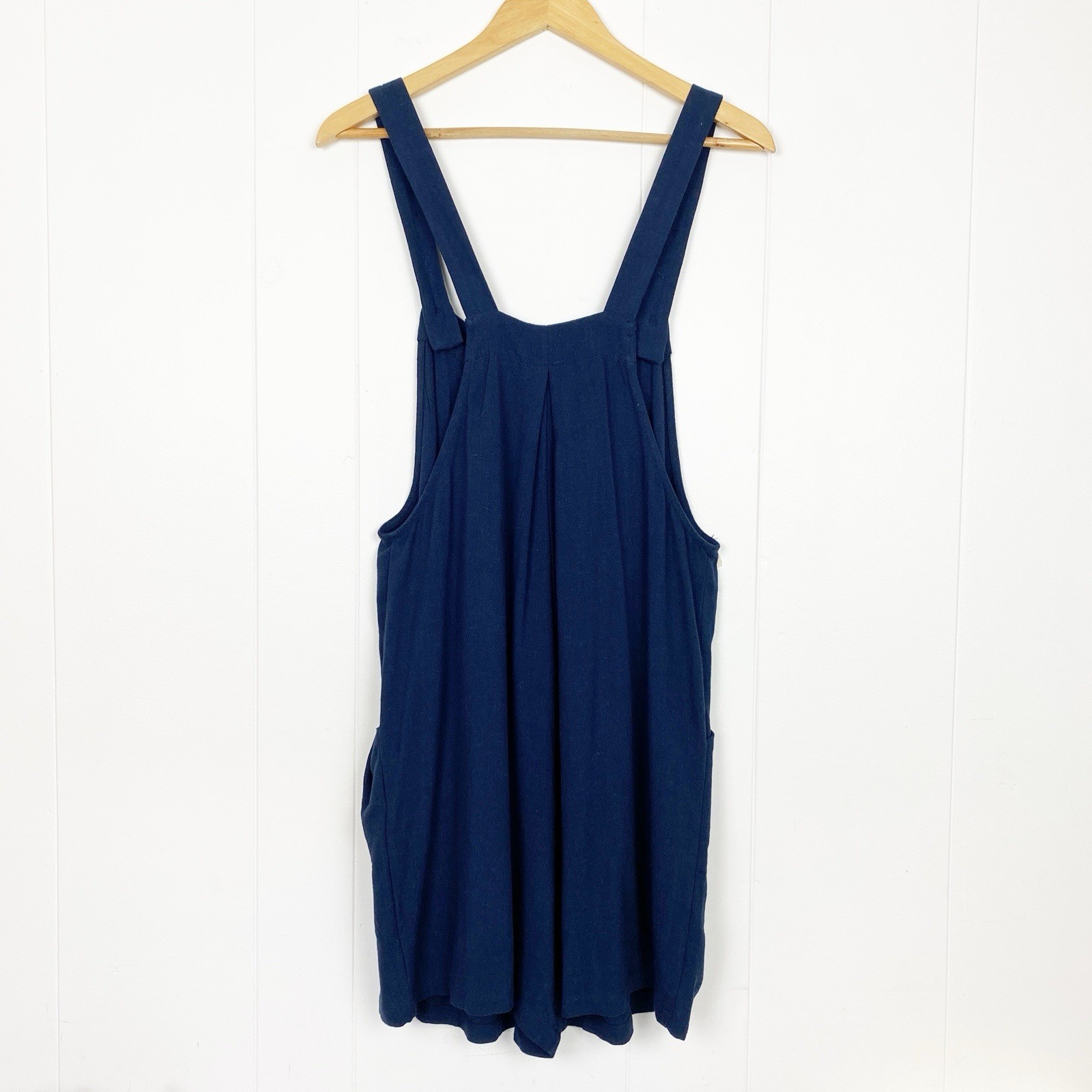 Automet Overalls Shortalls Women’s Size Medium Linen Blend Romper Jumpsuit Blue