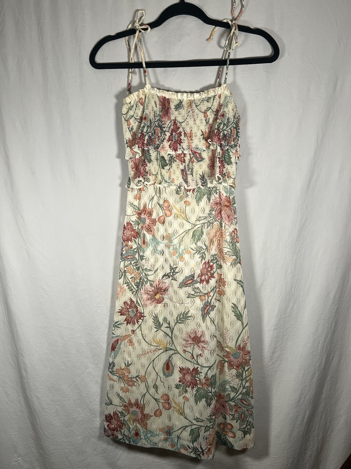 VNG Vicky Vaughn Lace Floral Print Dress Size 7 Union Made Fairy Feminine