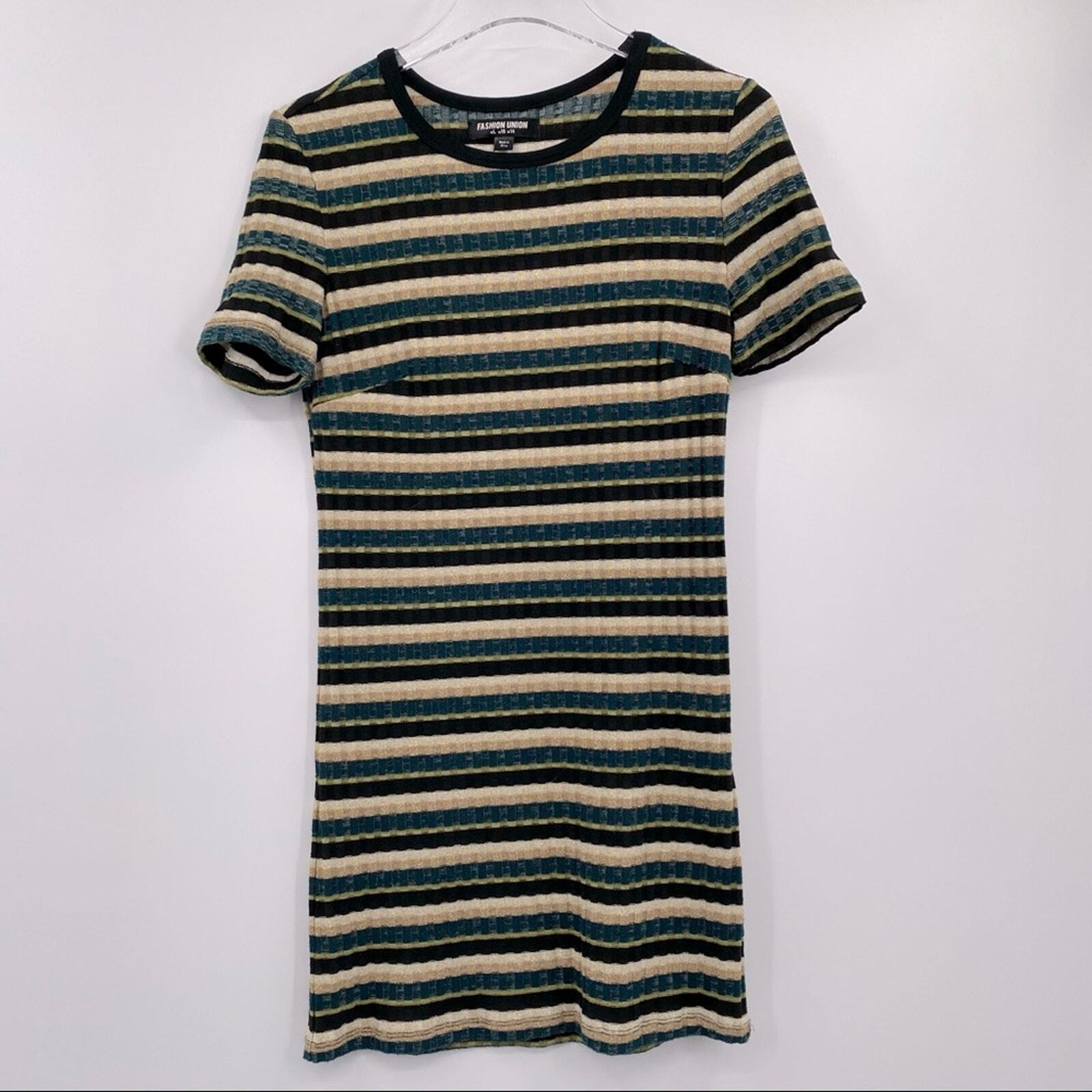 Fashion Union Shimmery Short Sleeve Knit Tunic, Size 10