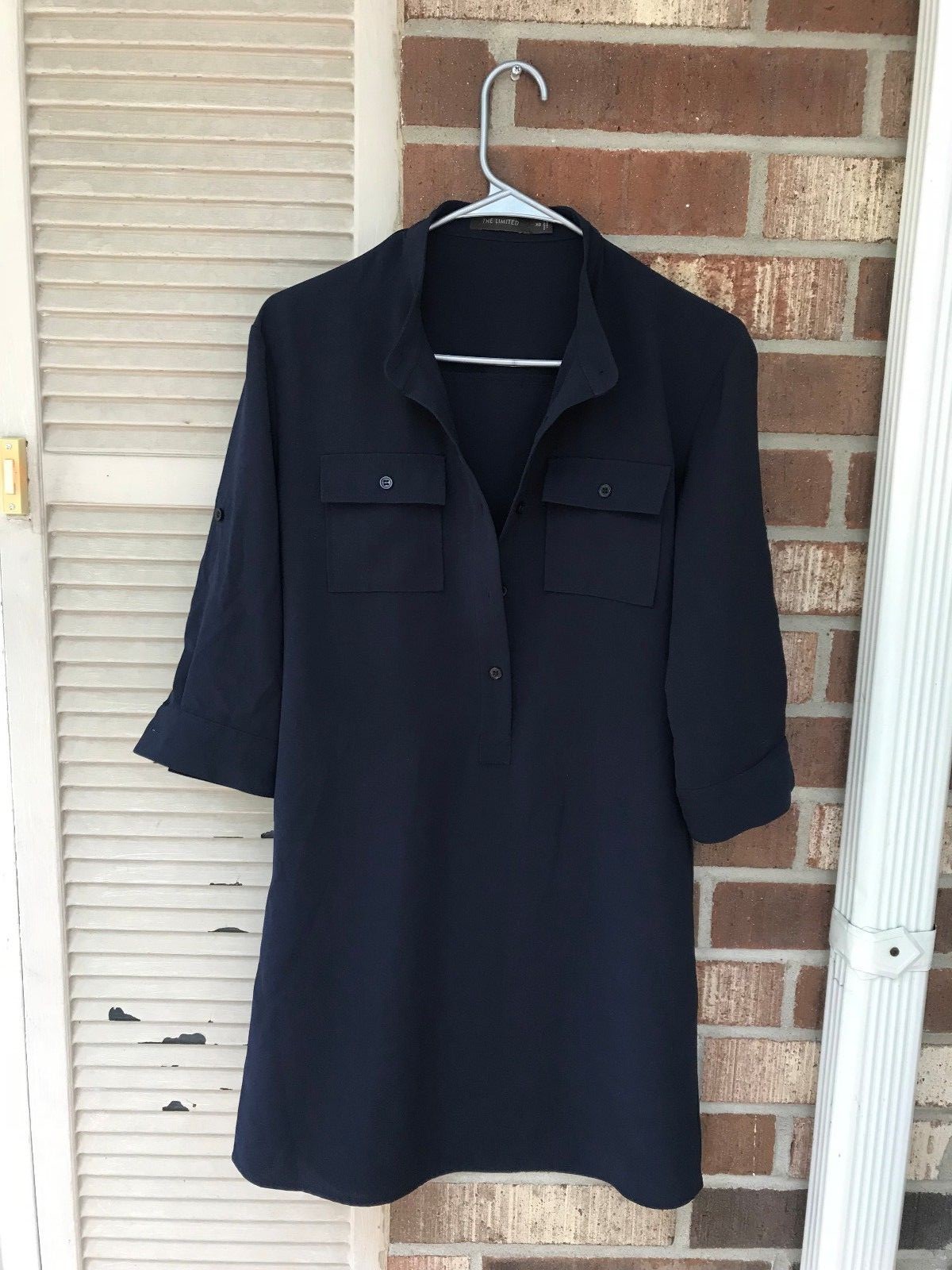 WOMENS the limited DRESS NAVY, NO STRETCH, pull-up, SIZE XS