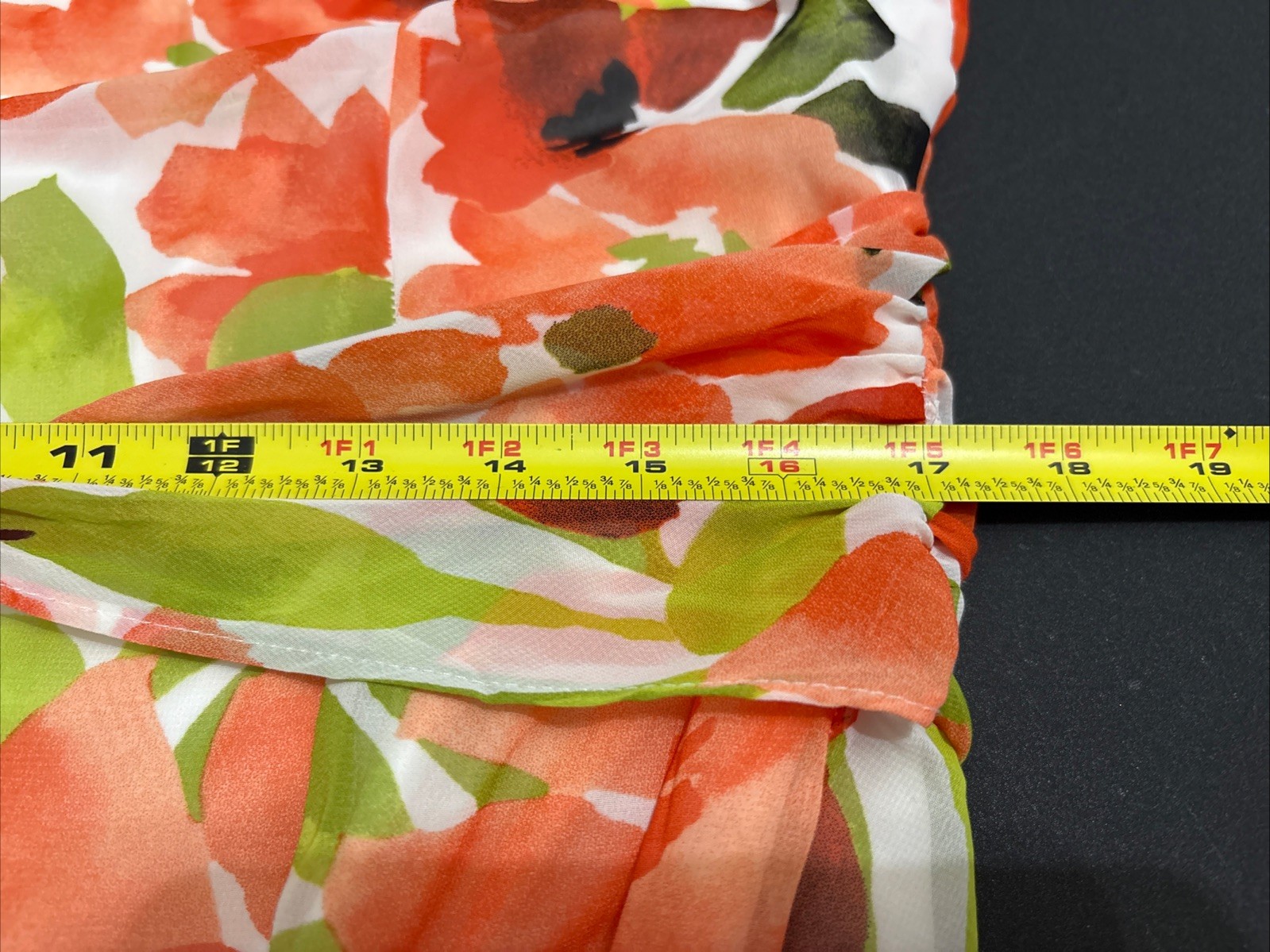 BLACK LABEL by Evan-Picone Women’s 12 Orange Floral Midi Sleeveless Dress Lined*