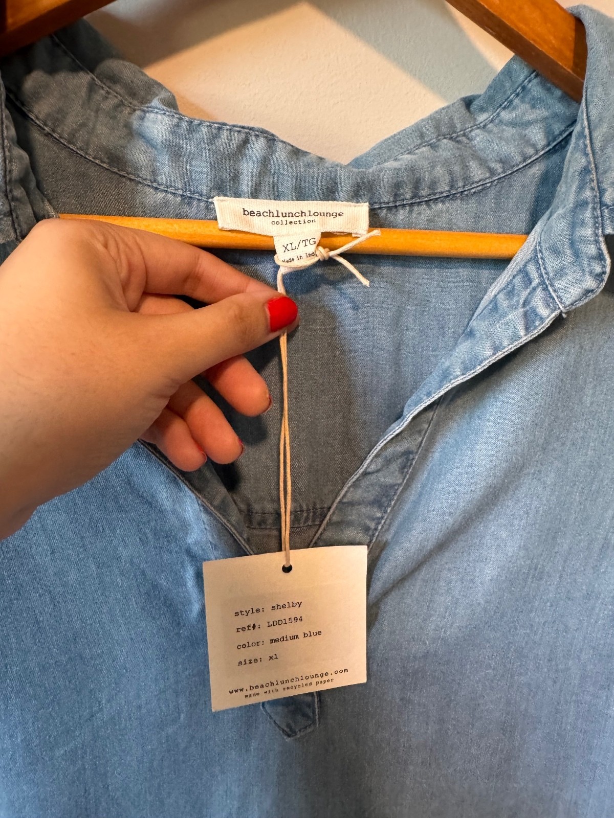 beachlunchlounge | NWT Chambray Shift Dress Medium Blue Sz XL Shelby