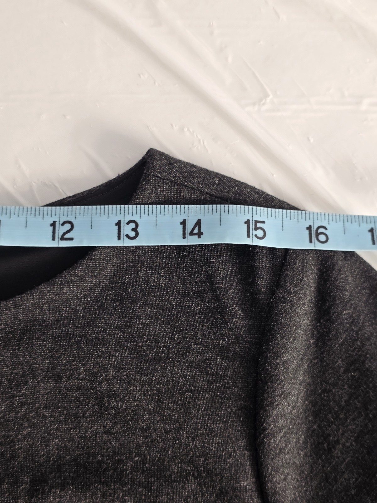Lands End Dark Gray Sheath Dress Short Sleeve Boat Neck Bodycon Size 12 Classic