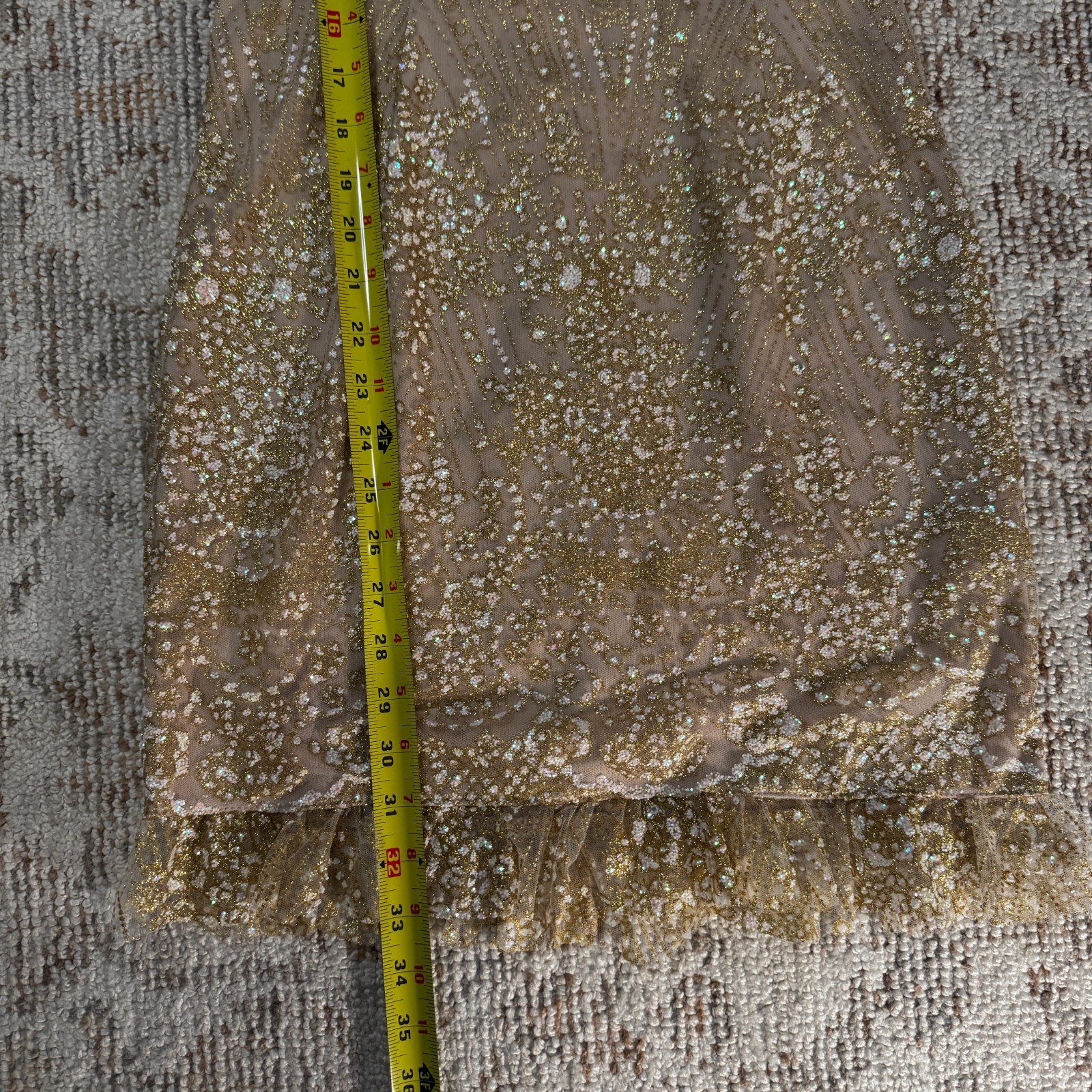 HELLO MOLLY 4 NWOT Glitter Match Me Champagne Open Back Mini Cocktail Dress