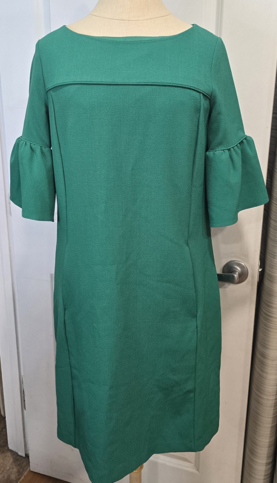 J Howard Womens Dress Size 6 Emerald Kelly Green Front Pockets Zipper Excellent