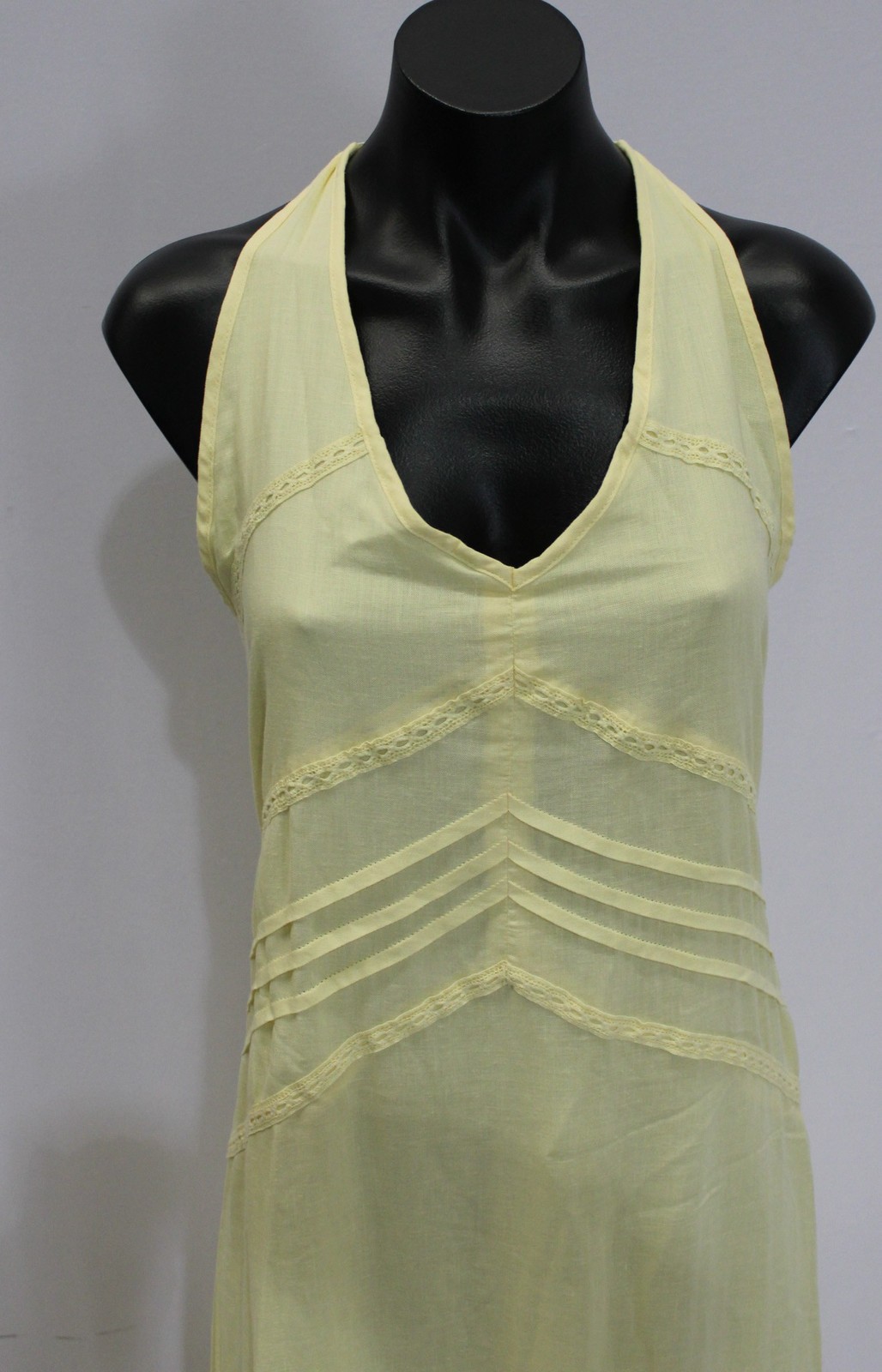 And Now This Women’s Solid Halter Tie Neck Dress EJ3 Double Cream Medium NWT