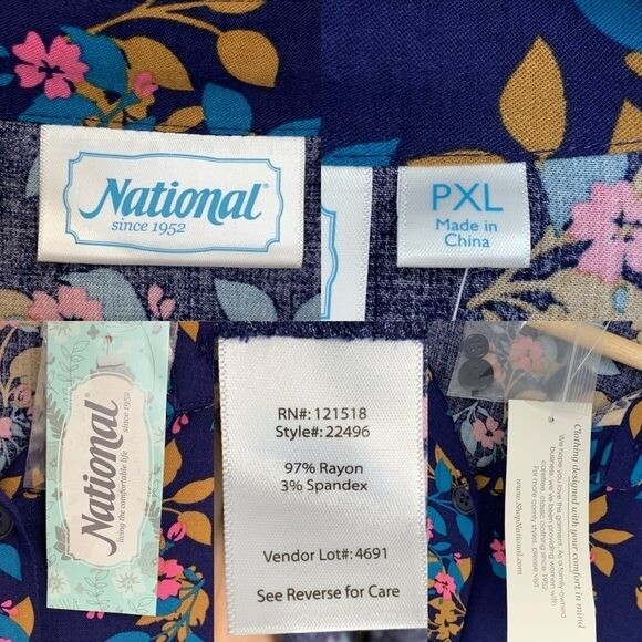 National Since 1952 button down floral dress Sz PXL XL petite NWT