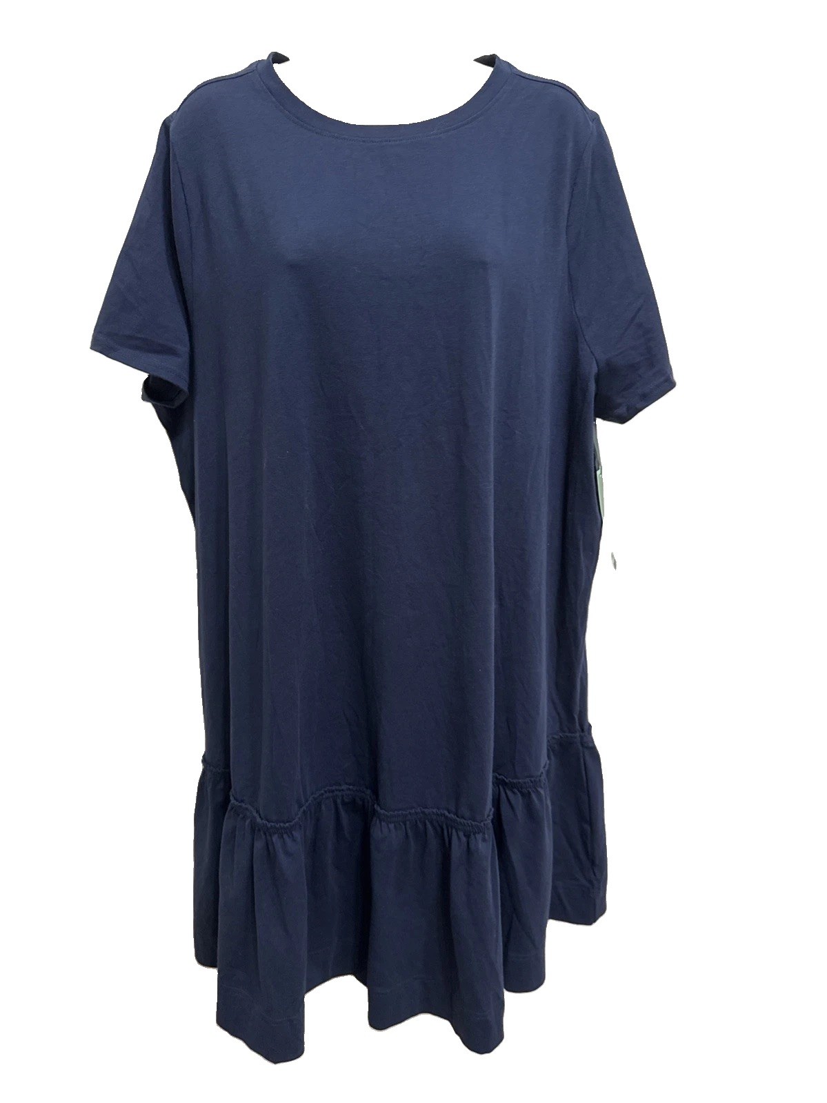 Terra & Sky Dress Plus Size Navy – Cotton Stretch Blend – Short Sleeves NWT