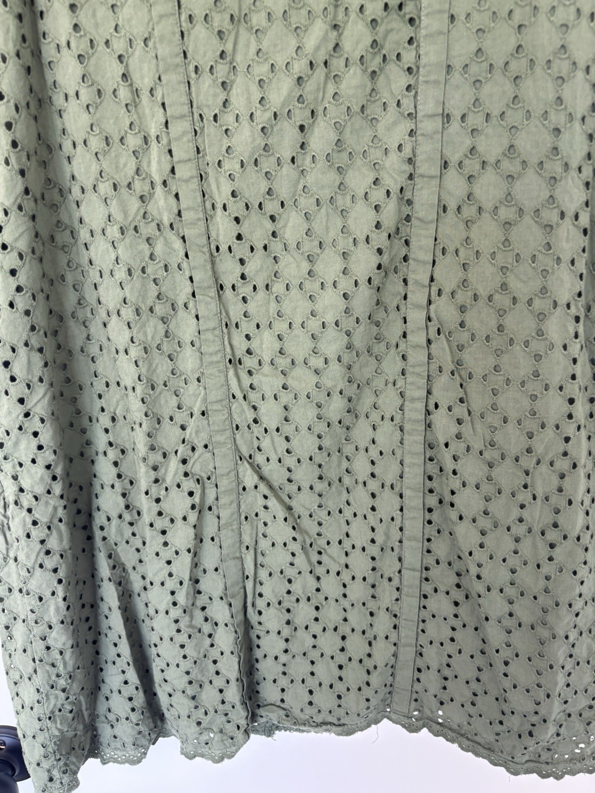 Gap Cypress Green Lace Eyelet Shift Dress size S Tall