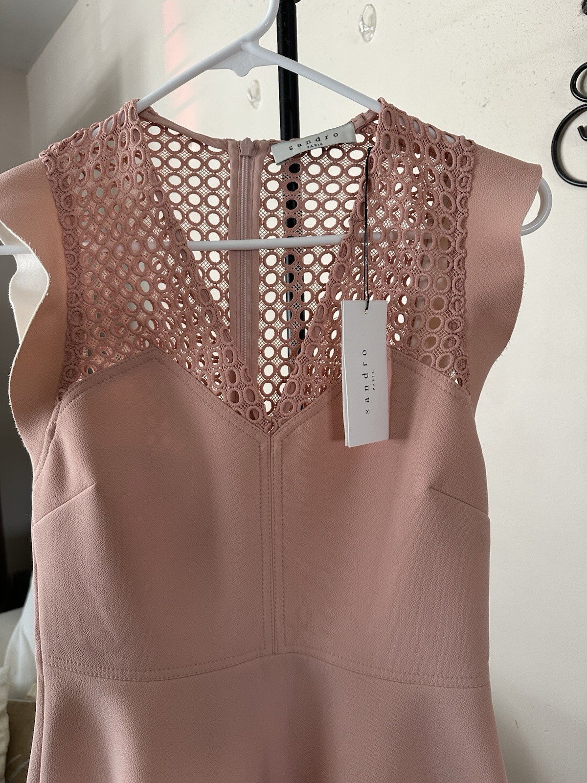 NWT SANDRO Paris Dress Size 2 Peach/Pink
