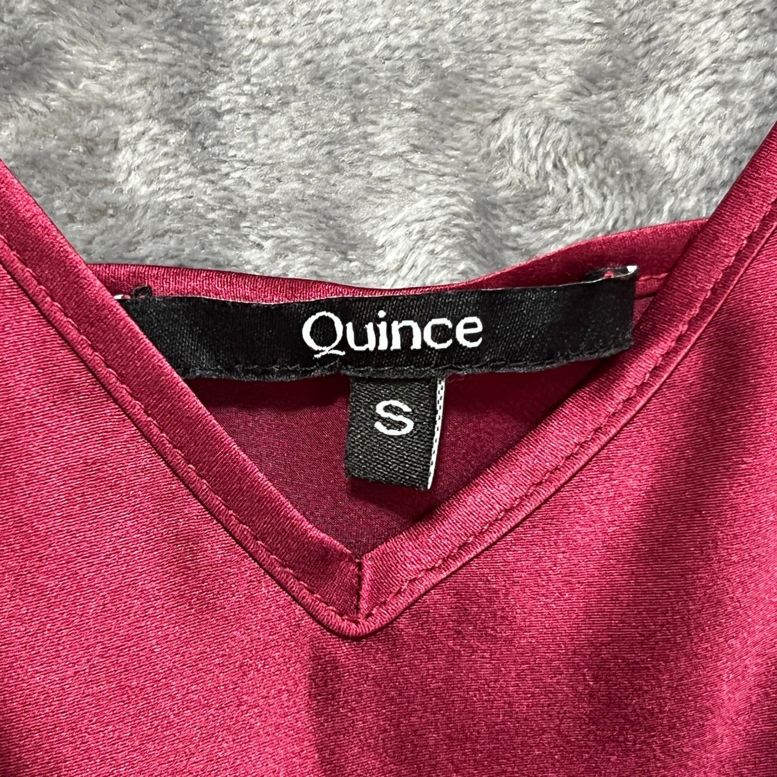Quince 100% Washable Silk Bias Midi Slip Dress Mulberry Wine Midi V-Neck Small