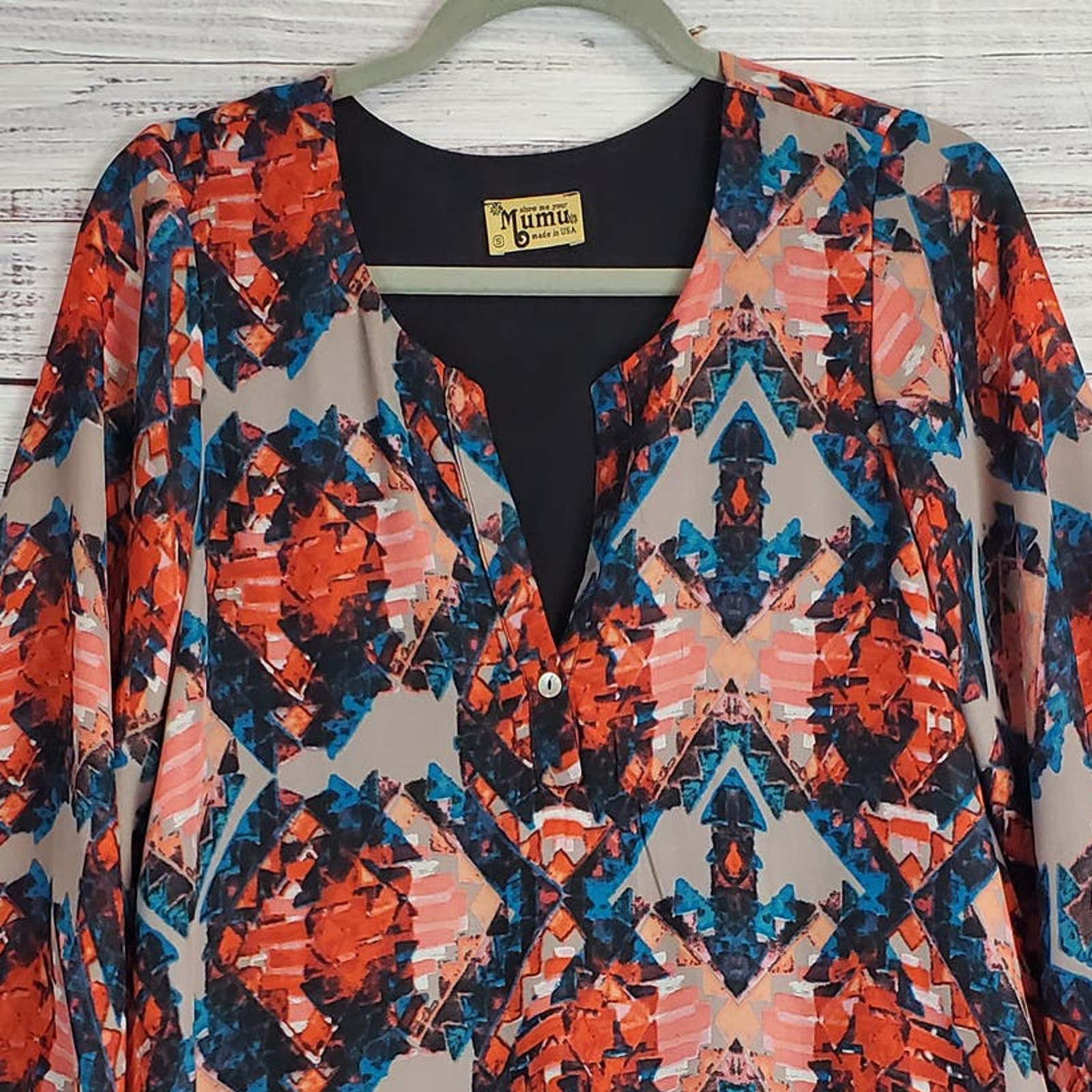 Show Me Your Mumu Kaleidoscope Jamie Tunic Dress Oversize S Boho Hippie Colorful